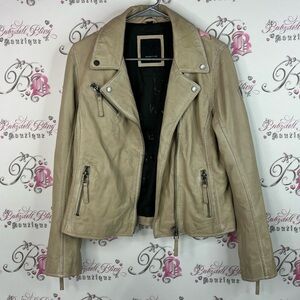 Mauritius coat jacket blazer stars lambs leather Chic Tan Leather Jacket